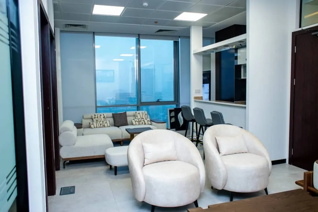 A clean office lounge