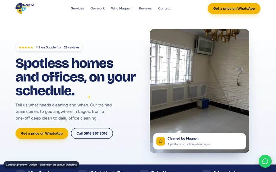Preview of the Essential website