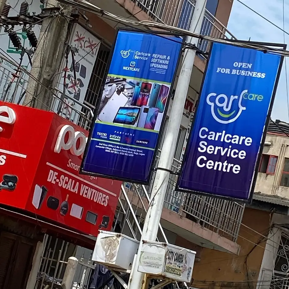 Street banners printed for a car service centre